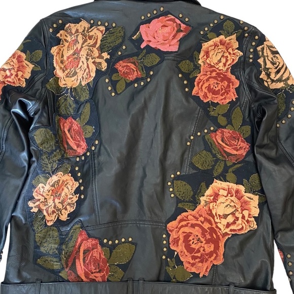 NWT Free People Rebel Rose Moto Jacket in Black Size Medium - Picture 9 of 14